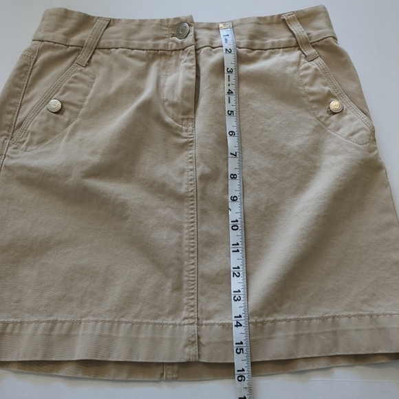 J Crew Classic Cotton Twill Chino Khaki Mini Skirt, Size 4 - Picture 7 of 7
